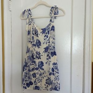 Reformation Blue and White mini Dress